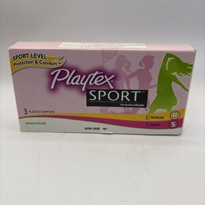 Playtex Sport Level Unscented 2 Regular‎ 1 Super Tampons Sealed Trial Box 2006